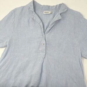 Holebrook‎ Linen Blue Striped Popover Dress Size XS Sweden *Read*